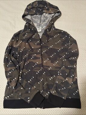 Victoria's Secret PINK Gray Camo Fleece Hoodie